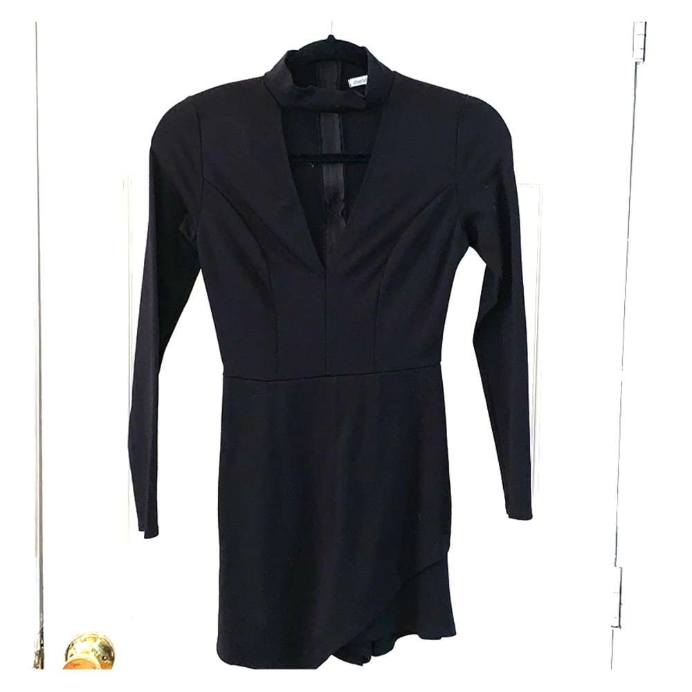Black, long sleeve, romper